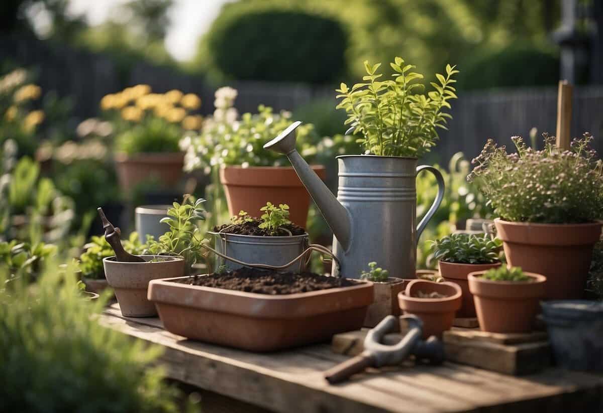 A well-maintained garden with various tools and plants, showcasing the skill and expertise required for gardening as a profession