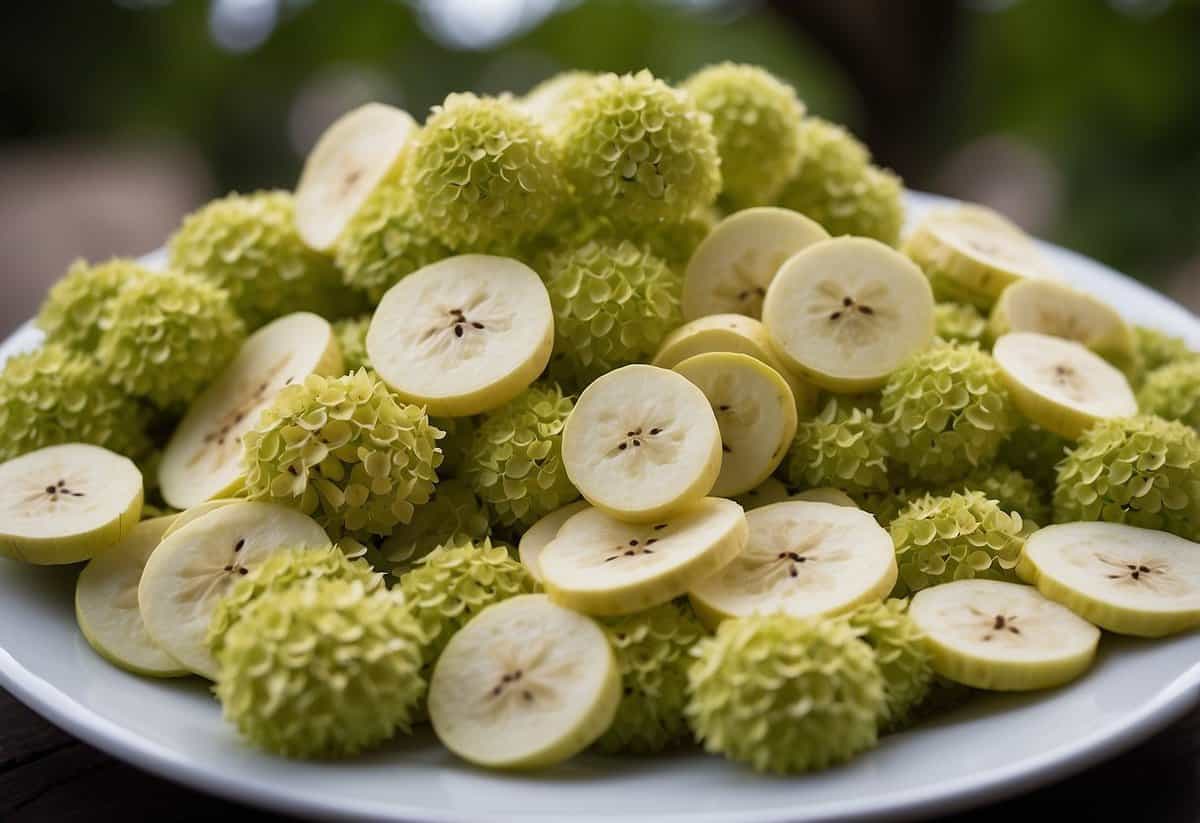 Hydrangeas surrounded by banana peels, showing improved growth and health