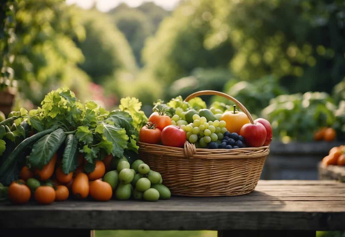 Lush garden with ripe produce, a bountiful harvest