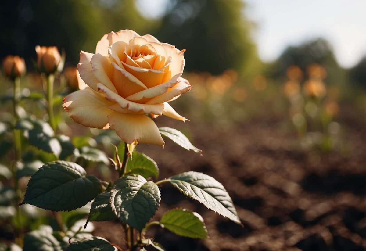 A sunny spot with well-drained soil is the best place for a rose bush