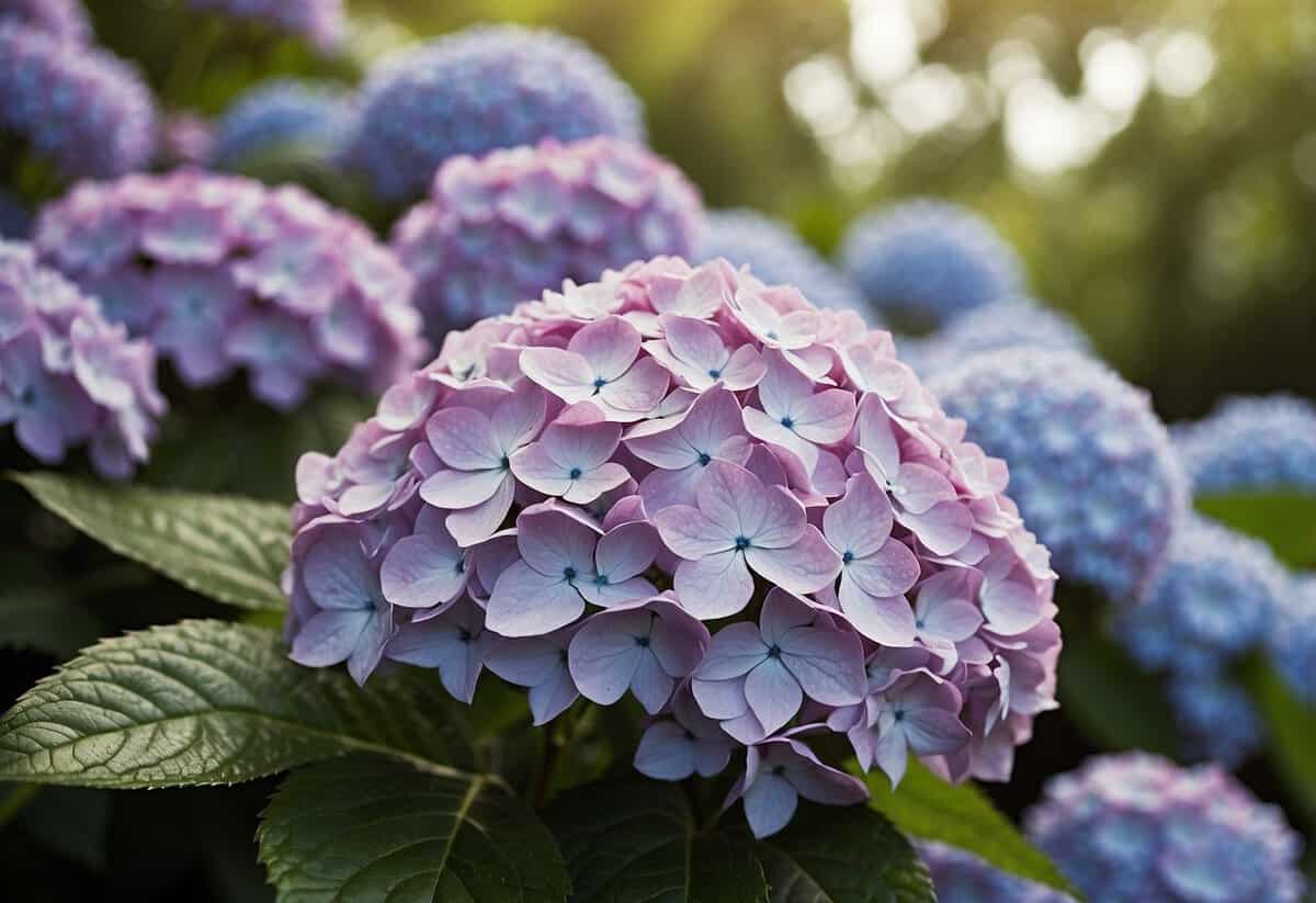 The hydrangeas' petals turn a vibrant and enhanced color with the addition of Epsom salt, creating a stunning display of blooming beauty