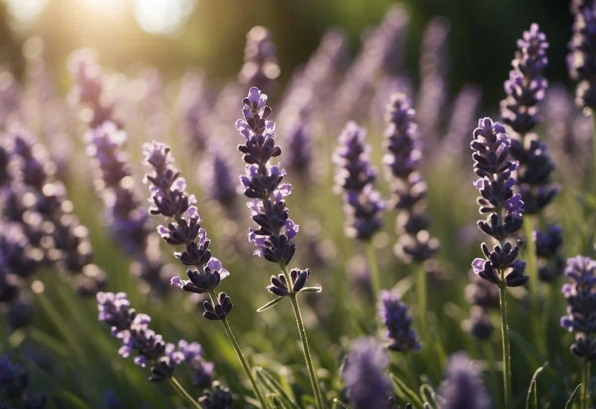 Lavender plants repelling ants in a garden setting