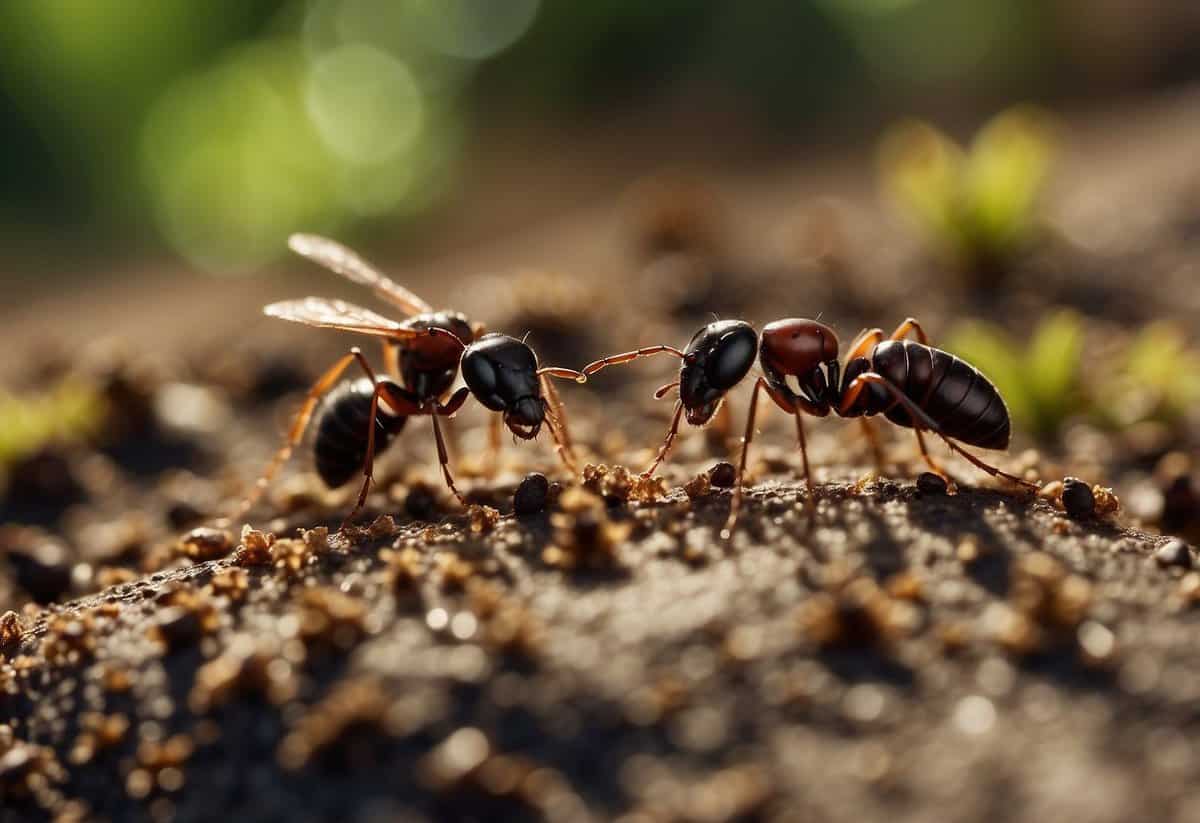 Ants being exterminated by chemical ant control, with visible signs of their permanent removal