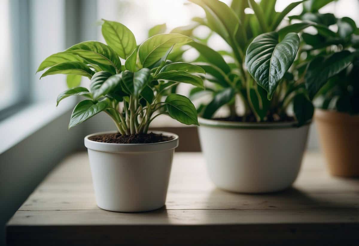 A plant sits in a pot next to a carton of milk. The plant looks healthy and vibrant, while the milk remains untouched