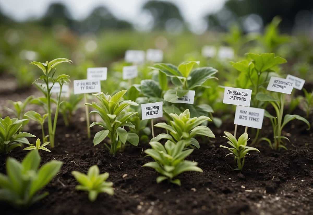 Various plant types labeled with "Do Not Water with Milk" signs. Some wilted plants nearby