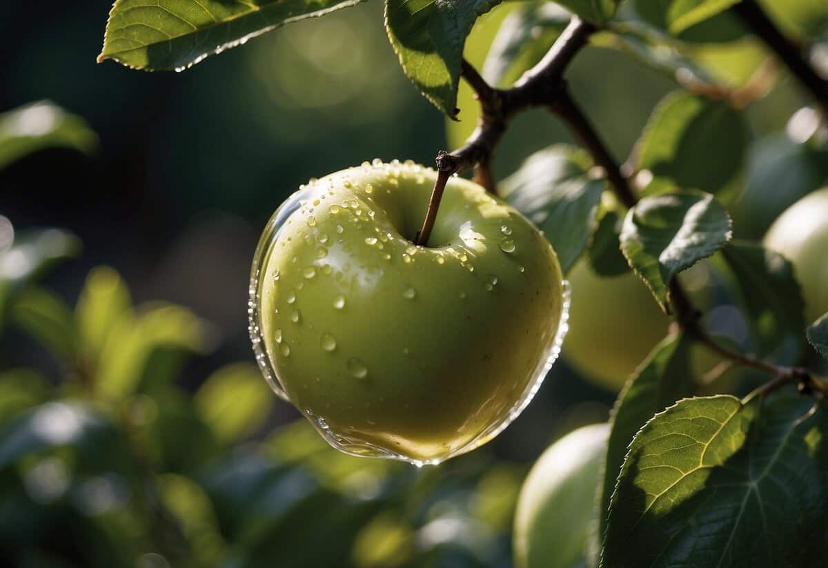 Apple peel water nourishes plants, enhancing growth and vitality. A garden thrives with lush, green foliage and vibrant blooms, thanks to this natural, nutrient-rich solution