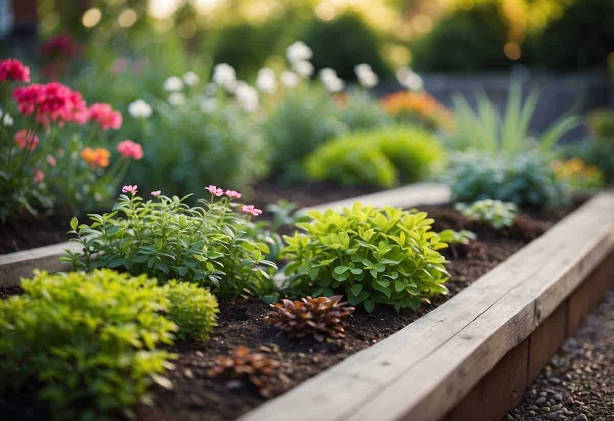 A garden with various plants labeled for safety tips