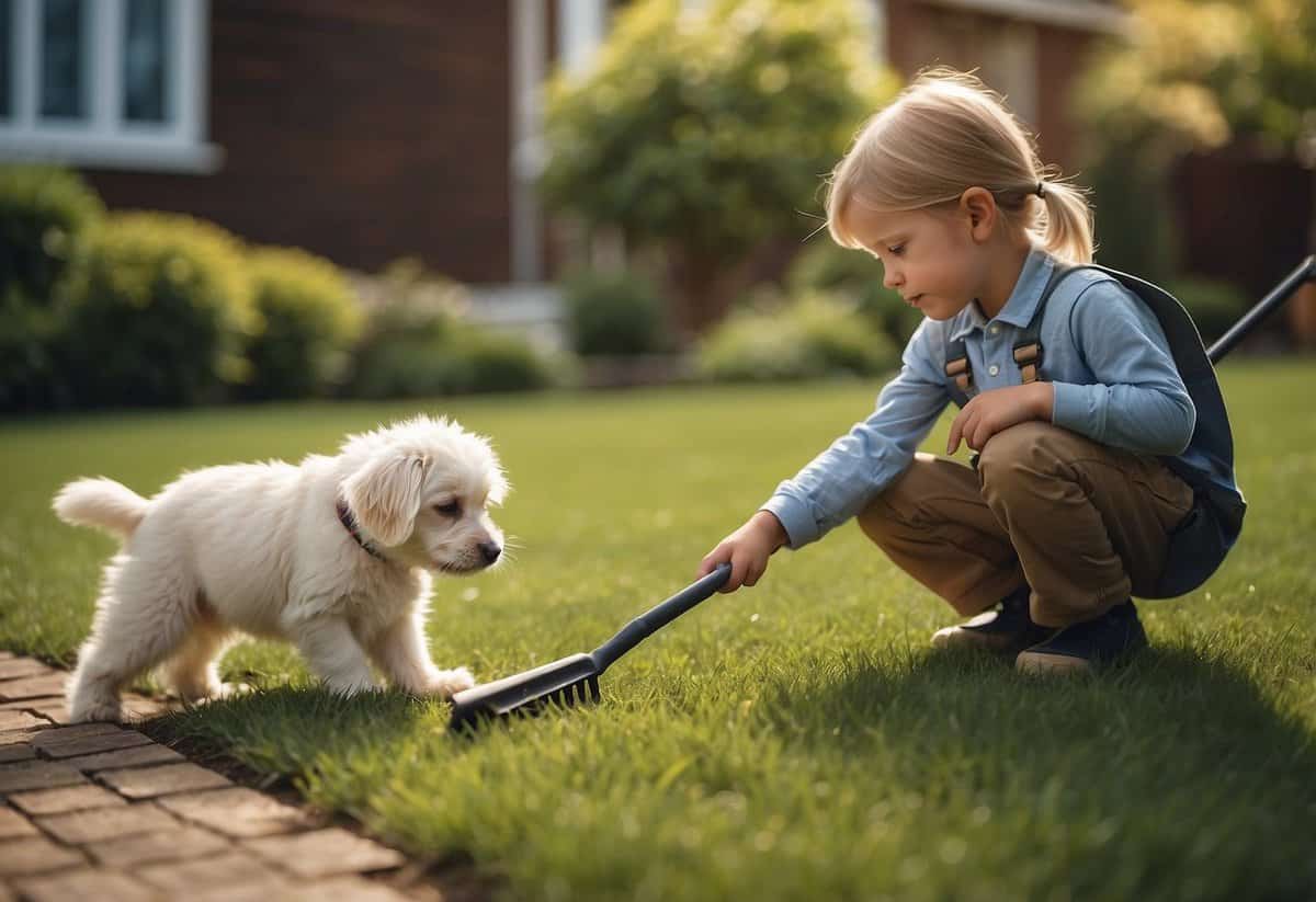 Children and pets kept away from lawn and garden work areas