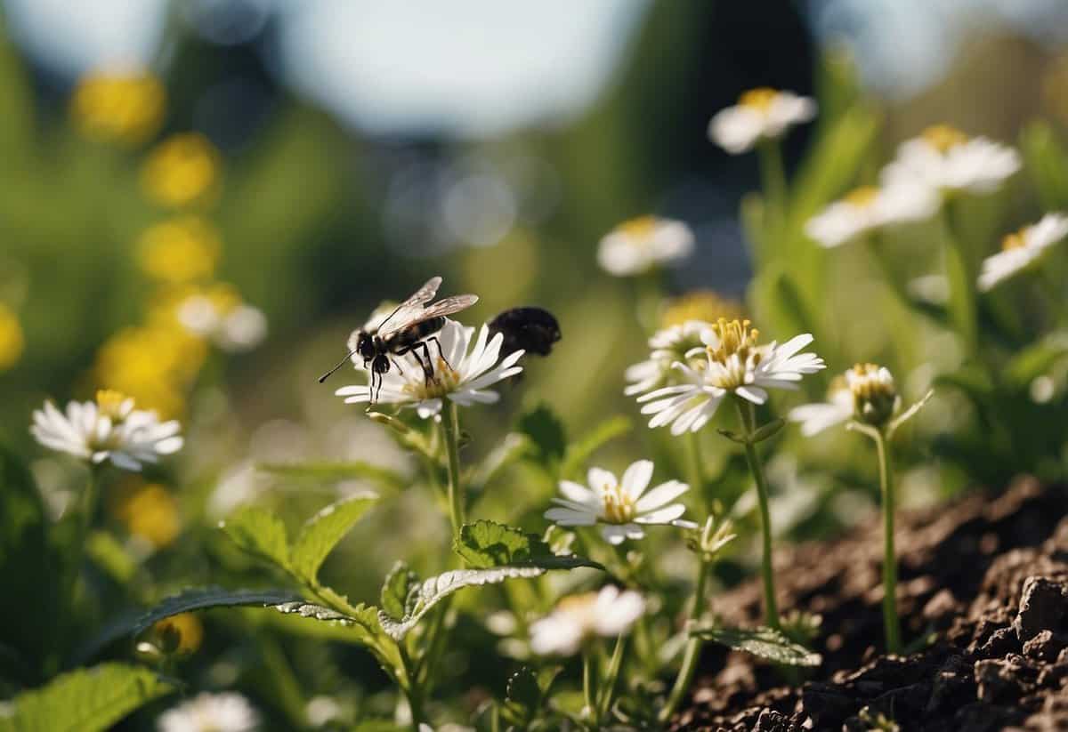 A garden with diverse plants attracts beneficial insects