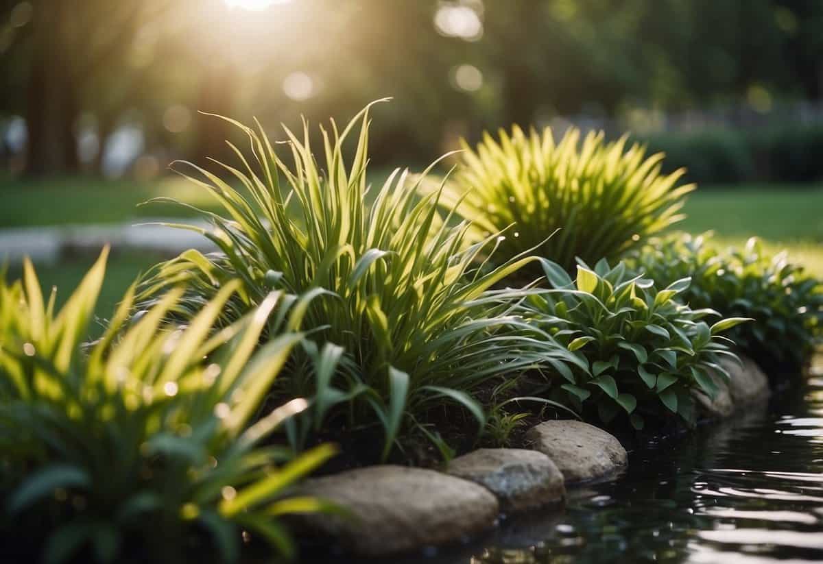 Plants arranged by water and sunlight needs in an English garden