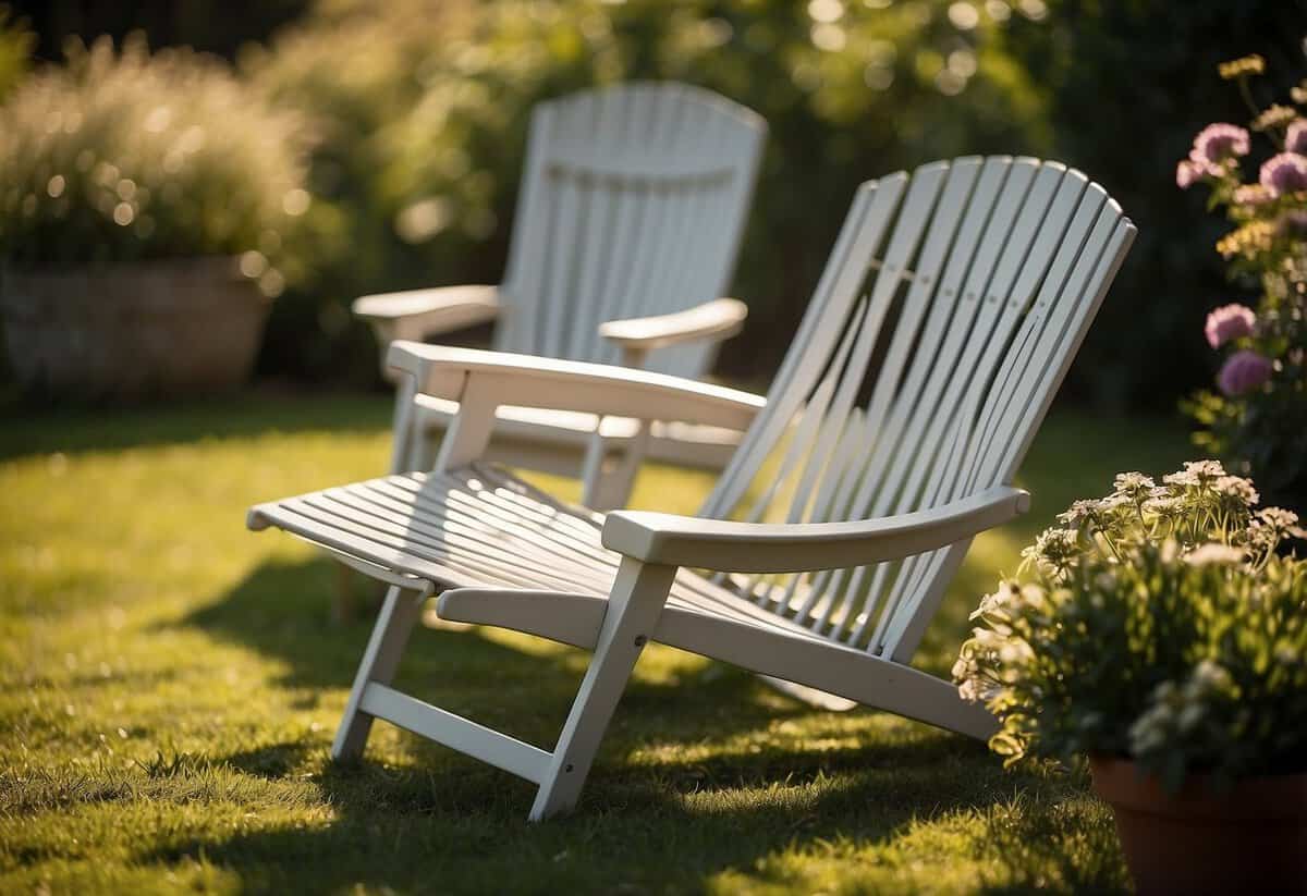 Garden furniture drying in the sun after being cleaned to prevent rust