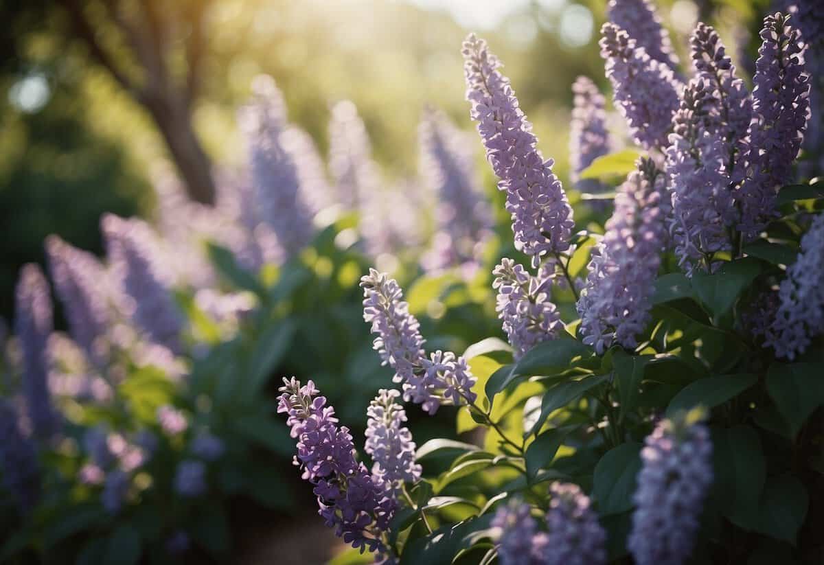 A lush garden filled with blooming lilac and lavender flowers, creating a beautiful and fragrant landscape in Utah