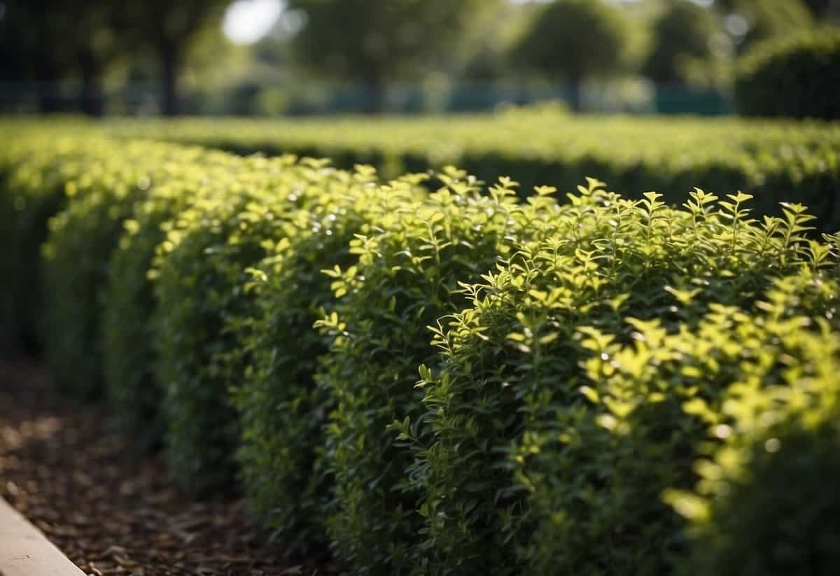 Lush green hedging plants creating a natural barrier, screening the garden from view