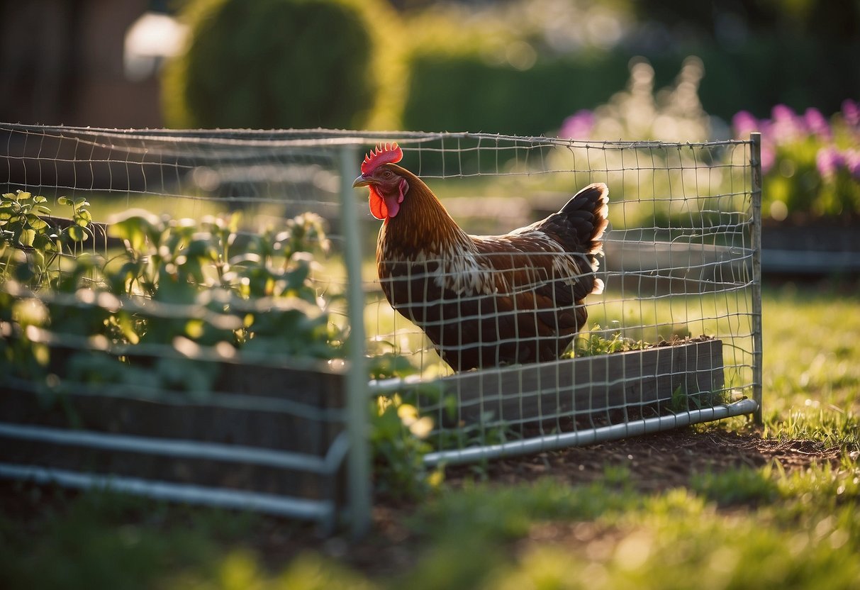 Lay chicken wire over garden beds to deter dogs