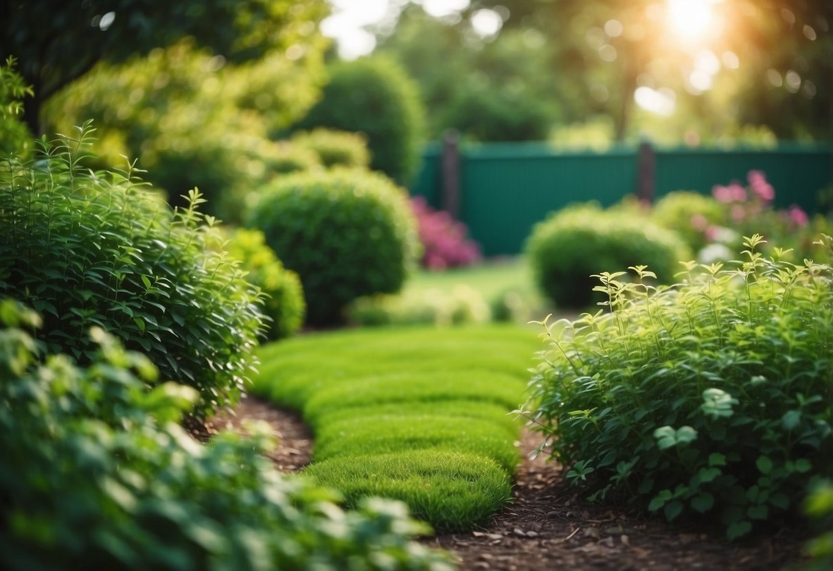 A lush garden with vibrant green hues for fence ideas