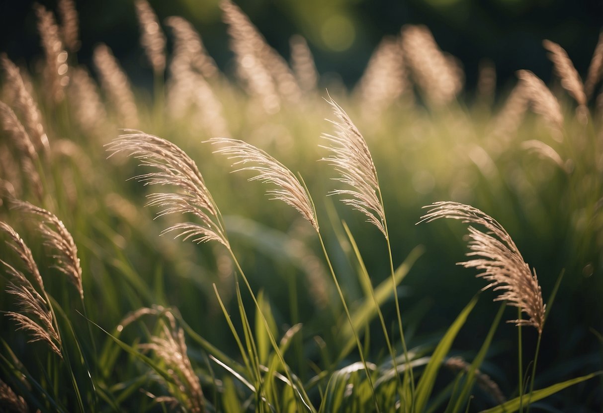 Lush ornamental grasses sway in the gentle breeze, adding texture and movement to the Illinois garden landscape