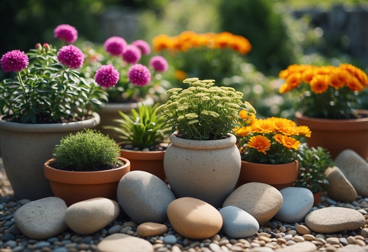 Garden Ideas with Pots and Stones: Charming Yard Inspirations