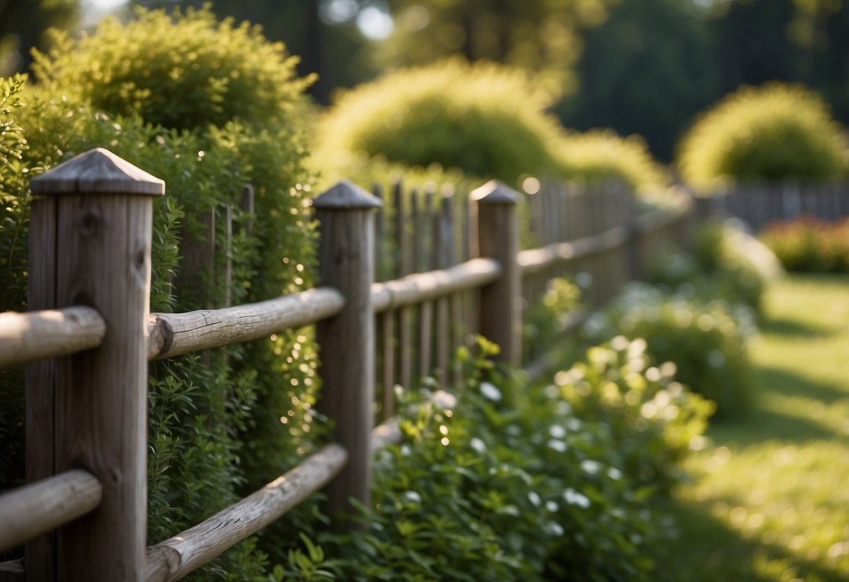 A tall wooden fence surrounds a lush garden, keeping animals out