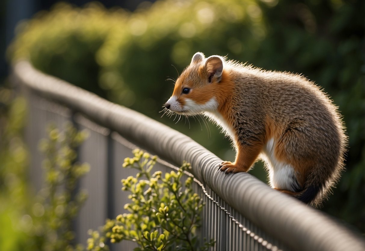 Animals avoid garden with tall, sturdy fence. Spikes or angled tops deter climbing. Mesh or solid panels prevent digging or squeezing through