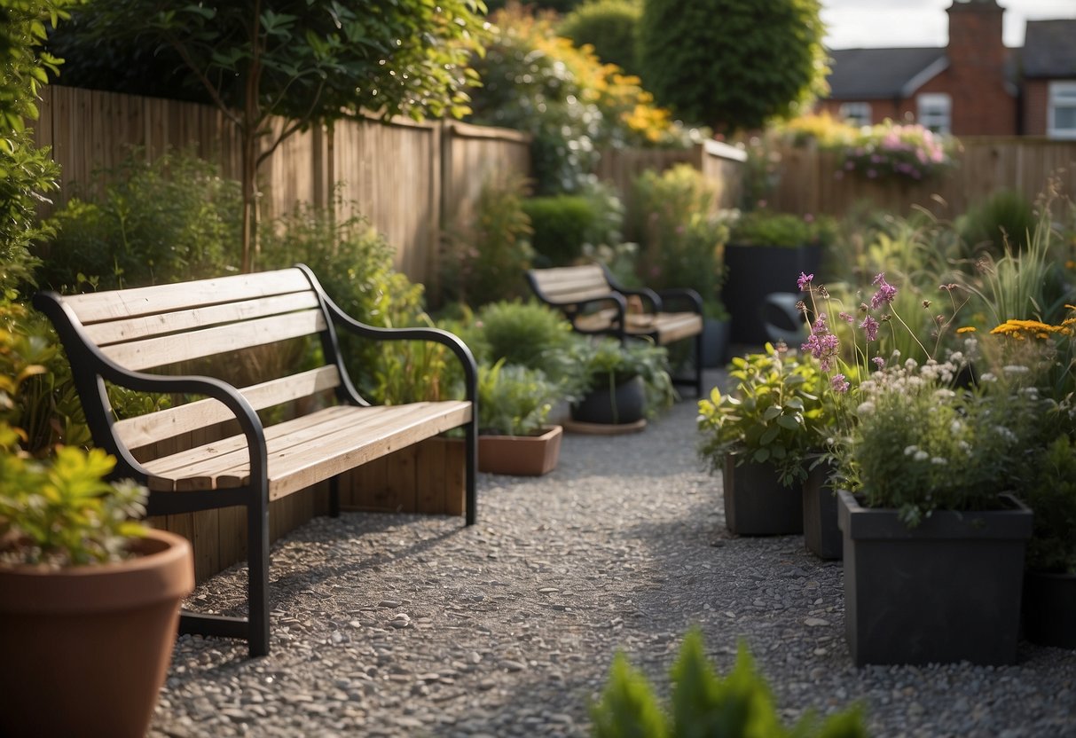 A small garden in Dublin is designed to maximize sunlight, with strategically placed plants and a cozy seating area