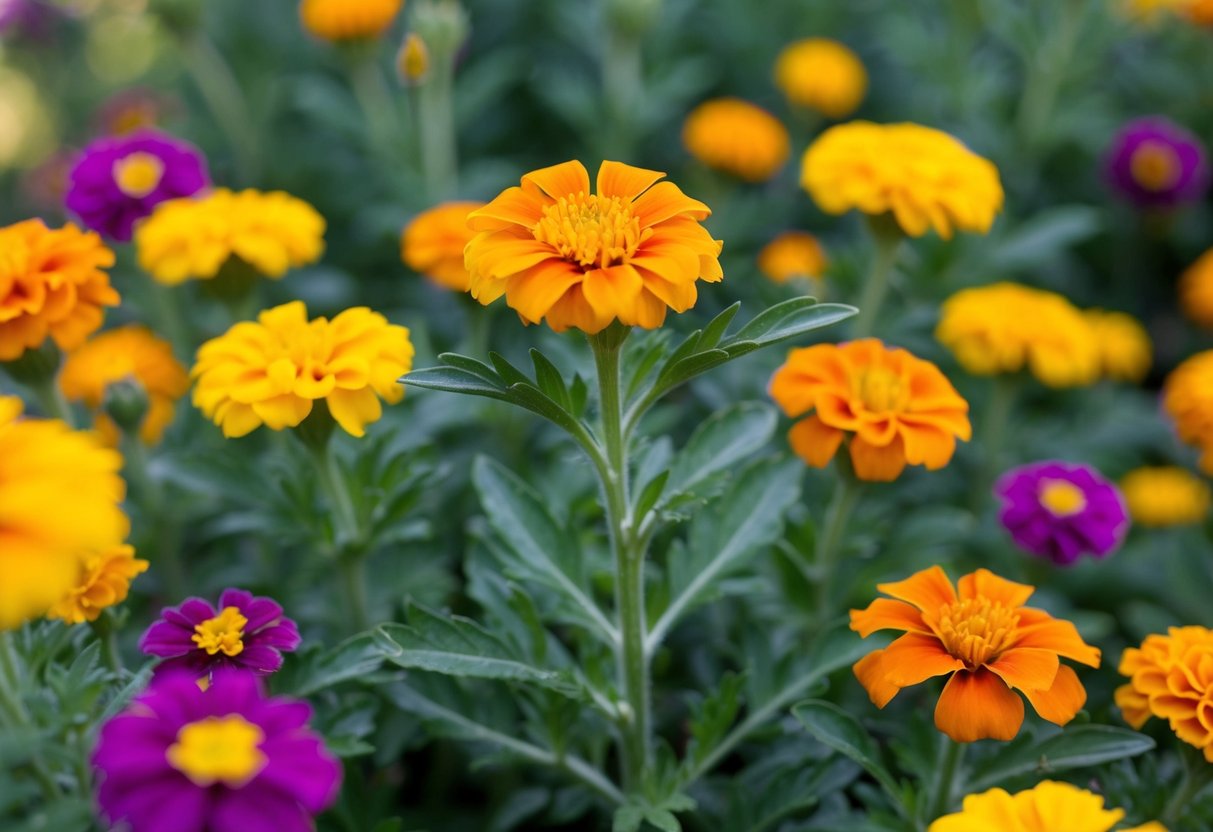 A marigold seed sprouts, grows into a vibrant plant, and eventually blooms into a bright, colorful flower