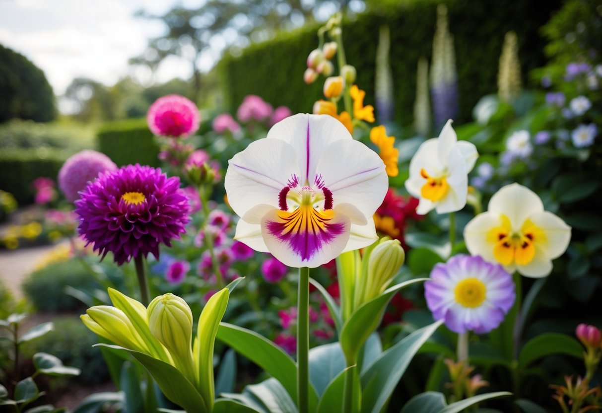 A lavish garden with rare and exotic blooms, including the prized and expensive UK flower