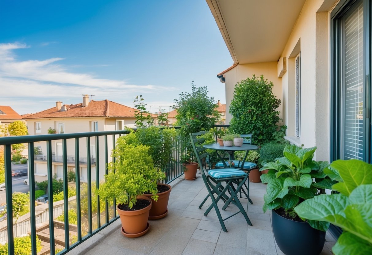 A sunny balcony with well-draining soil, watered sparingly, and sheltered from strong winds