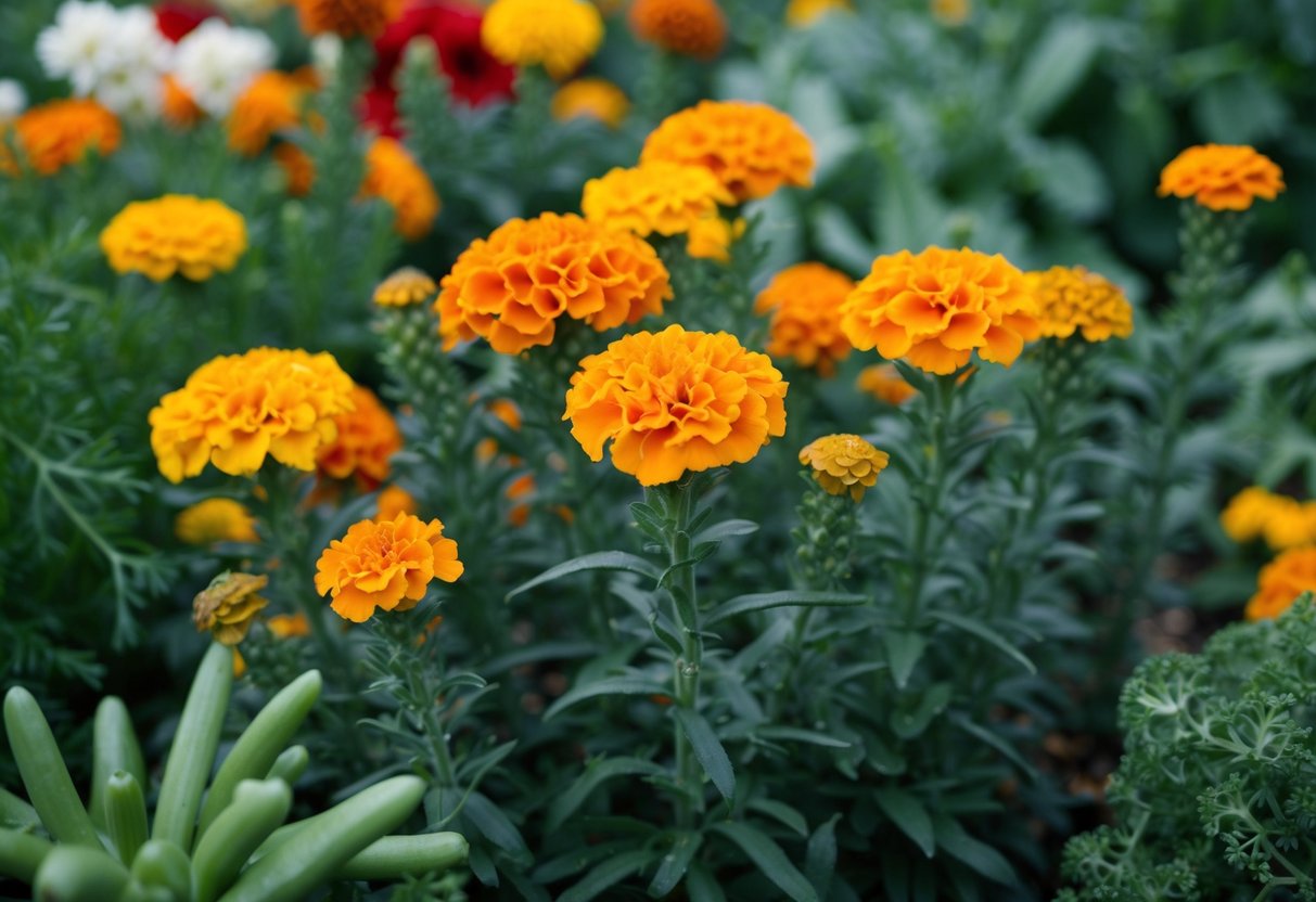 Marigolds overpower neighboring vegetables and herbs